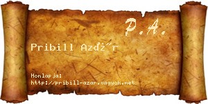 Pribill Azár névjegykártya